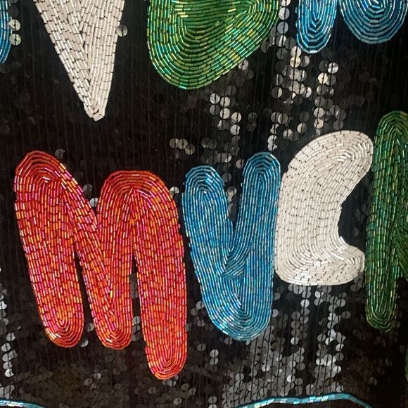 Vintage 80’s I ‘Love You Very Much’ sequined and beaded pullover blouse - Picture 8 of 10